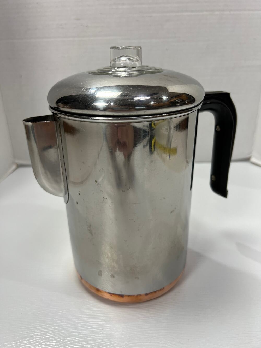 Revere Ware Stainless Steel Stovetop Coffee Percolator Vintage American USA